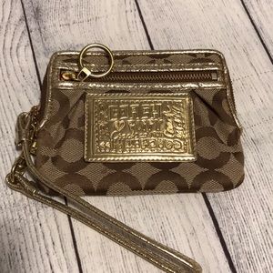 Coach Poppy Wallet gold wristlet